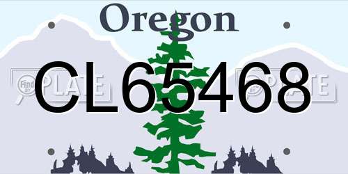 CL65468 Oregon License Plate
