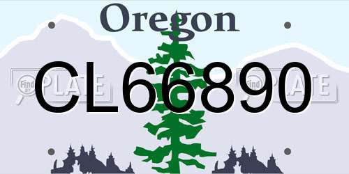 CL66890 Oregon License Plate
