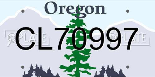 CL70997 Oregon License Plate