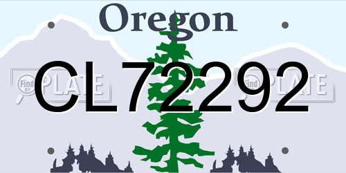 CL72292 Oregon License Plate