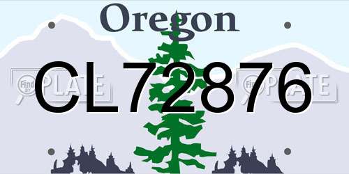 CL72876 Oregon License Plate