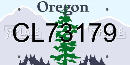 CL73179 Oregon License Plate