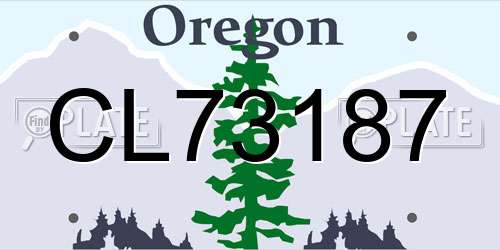 CL73187 Oregon License Plate