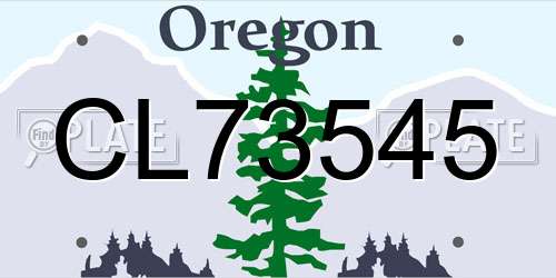 CL73545 Oregon License Plate