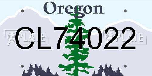 CL74022 Oregon License Plate