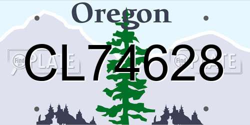 CL74628 Oregon License Plate
