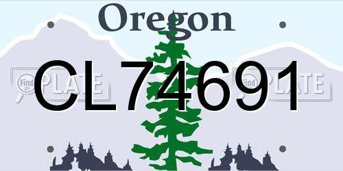 CL74691 Oregon License Plate