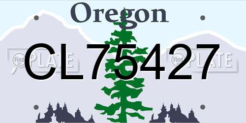 CL75427 Oregon License Plate