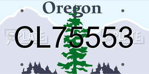 CL75553 Oregon License Plate