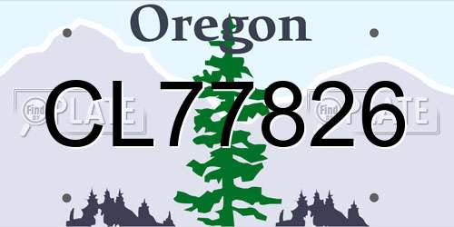 CL77826 Oregon License Plate