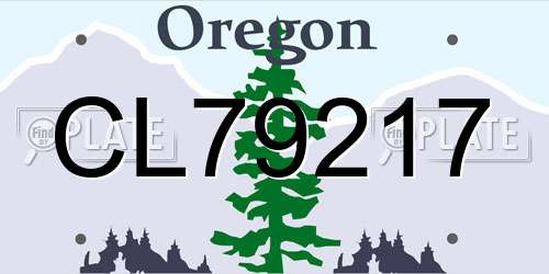 CL79217 Oregon License Plate