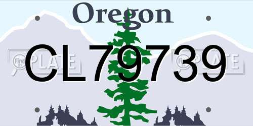 CL79739 Oregon License Plate