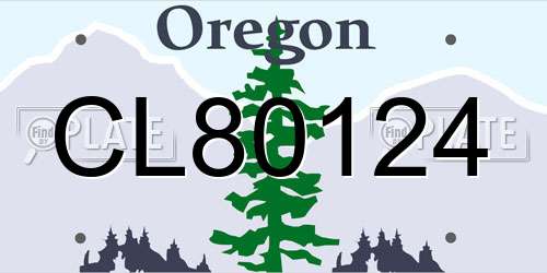 CL80124 Oregon License Plate