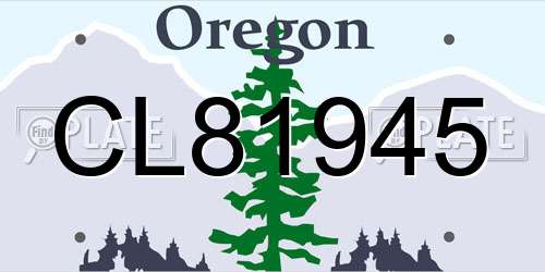 CL81945 Oregon License Plate