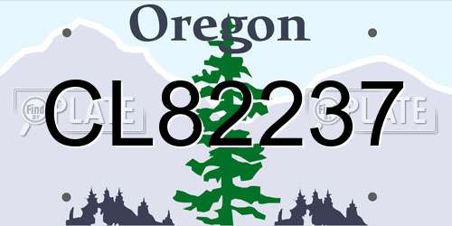 CL82237 Oregon License Plate