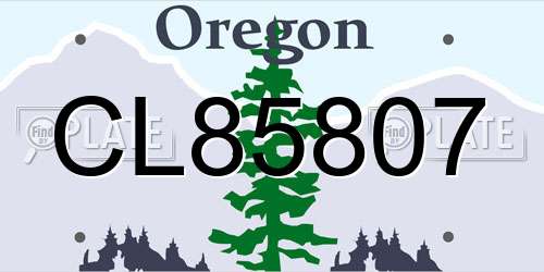CL85807 Oregon License Plate