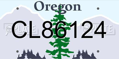 CL86124 Oregon License Plate