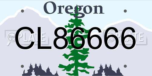 CL86666 Oregon License Plate