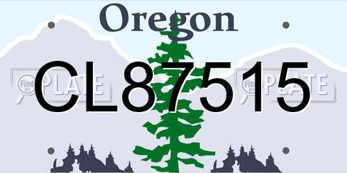 CL87515 Oregon License Plate