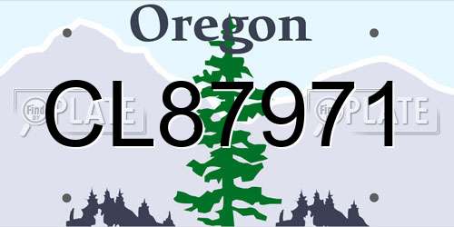 CL87971 Oregon License Plate