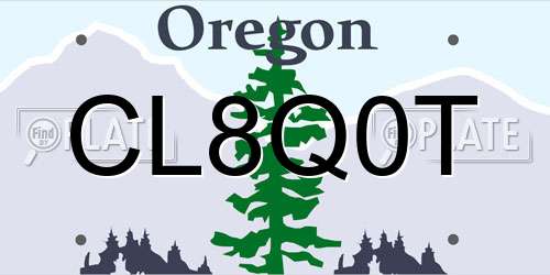 CL8Q0T Oregon License Plate