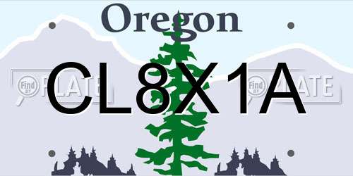 CL8X1A Oregon License Plate