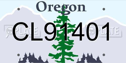 CL91401 Oregon License Plate