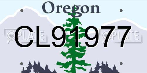 CL91977 Oregon License Plate