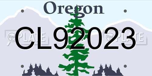 CL92023 Oregon License Plate