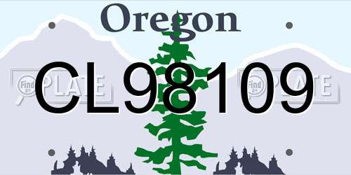 CL98109 Oregon License Plate