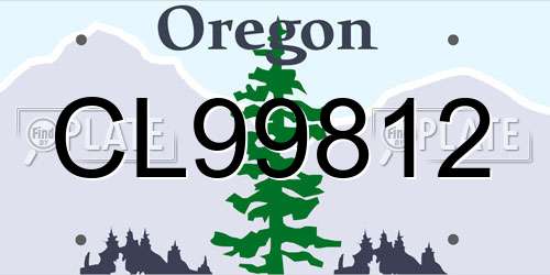 CL99812 Oregon License Plate