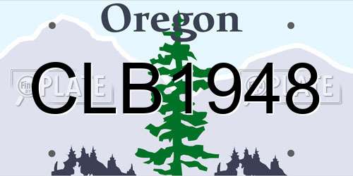 CLB1948 Oregon License Plate