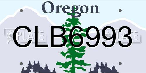 CLB6993 Oregon License Plate
