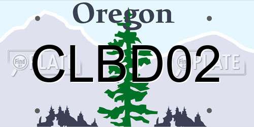 CLBD02 Oregon License Plate