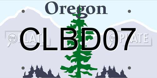 CLBD07 Oregon License Plate