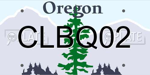 CLBQ02 Oregon License Plate
