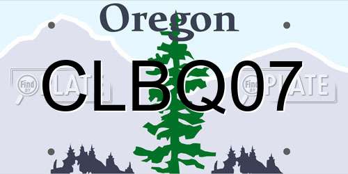 CLBQ07 Oregon License Plate