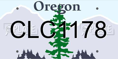 CLC1178 Oregon License Plate