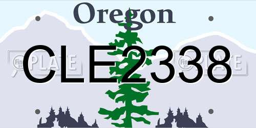 CLE2338 Oregon License Plate