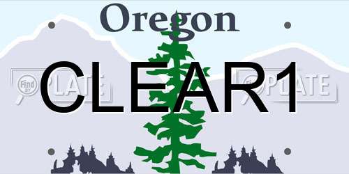 CLEAR1 Oregon License Plate