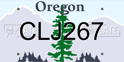 CLJ267 Oregon License Plate