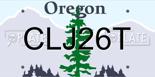 CLJ26T Oregon License Plate