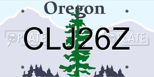 CLJ26Z Oregon License Plate