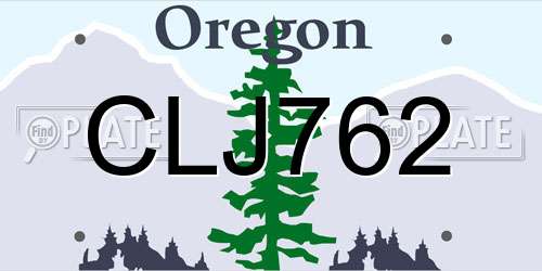 CLJ762 Oregon License Plate