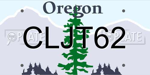 CLJT62 Oregon License Plate