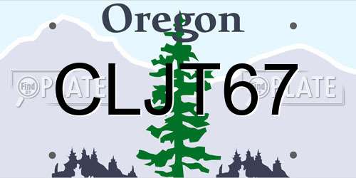 CLJT67 Oregon License Plate