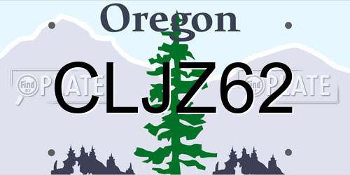CLJZ62 Oregon License Plate