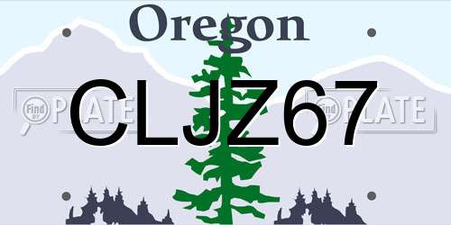 CLJZ67 Oregon License Plate