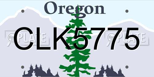 CLK5775 Oregon License Plate