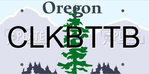 CLKBTTB Oregon License Plate